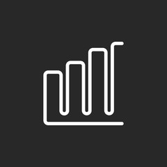 Graph chart sign one line icon on background