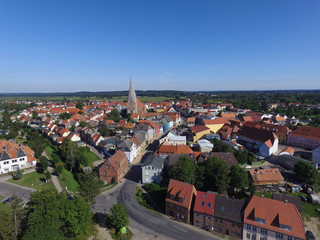 Obraz premium aerial view of the city buetzow in germany