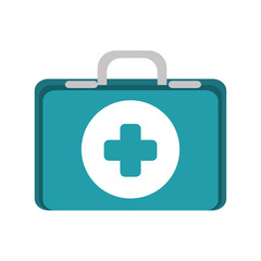 first aid kit suitcase healthcare equipment vector illustration