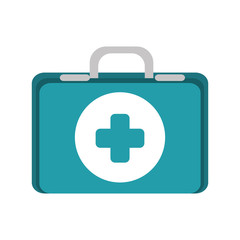 first aid kit suitcase healthcare equipment vector illustration