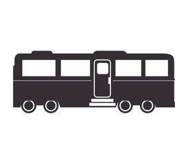 wagon of passengers  train rail  vehicle transport silhouette vector illustration