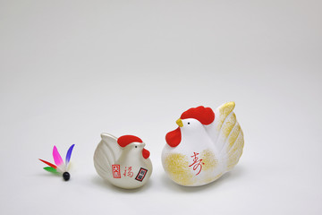 干支　酉年　//縁起の良い干支の置物