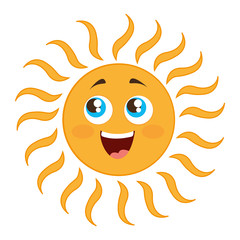 sun summer character isolated icon vector illustration design