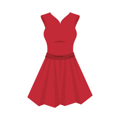 red dress. sewing garment. fashion clothing. Vector illustration 