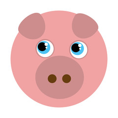 pig cute animal character farm vector illustration design