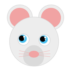 mouse cute animal character farm vector illustration design