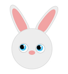 rabbit cute animal character farm vector illustration design