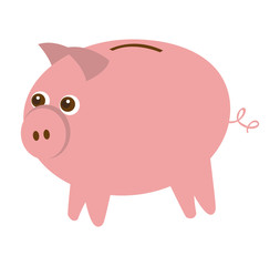 pig cute animal character farm vector illustration design