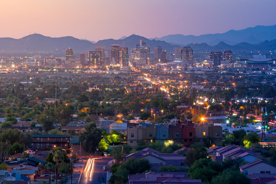 Top view of downtown Phoenix Arizona