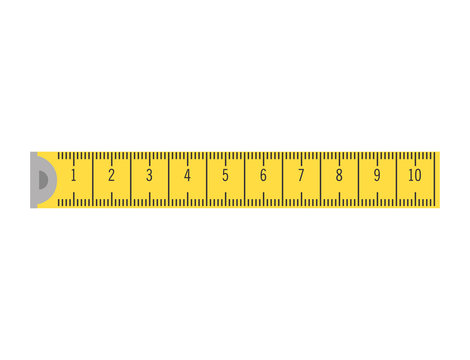 Yellow Tape Measure. Ruler Precision Instrument Vector Illustration 