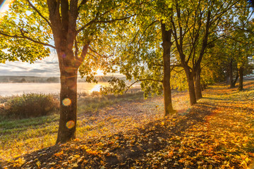 misty morning on Mazury lake
