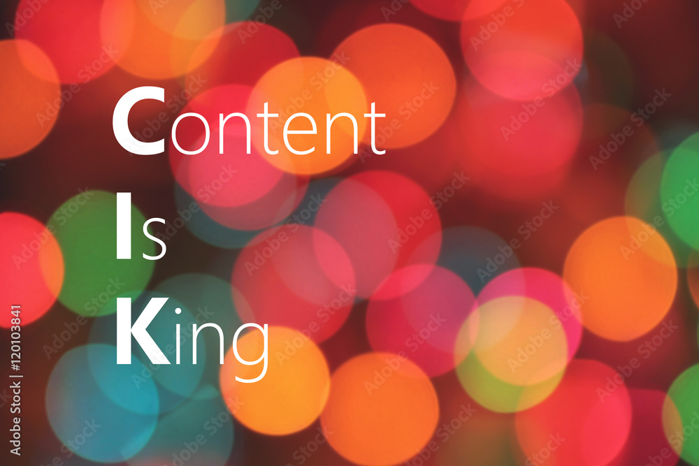 Poster content is king text on colorful bokeh background