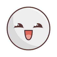 kawaii cartoon face hapiness expression emoticon vector illustration