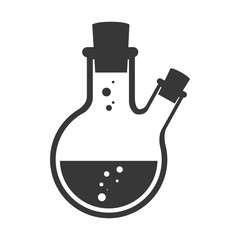 straus flask liquid chemical chemistry bottle laboratory scientific object silhouette vector illustration