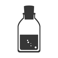 flask bottle chemical laboratory glass with liquid vector illustration