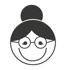 grandmother head isolated icon vector illustration design