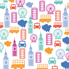 set pattern icons london city vector illustration design