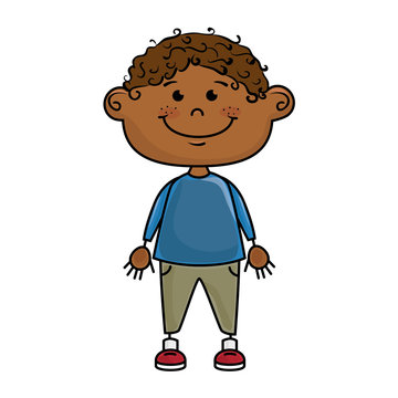 boy smiling cartoon happy face child kid  vector illustration