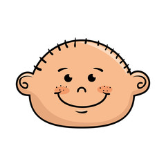 boy smiling cartoon happy face child kid  vector illustration