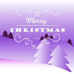 Merry Christmas greeting card with vector illustration