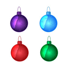 Christmas toys set multicolor vector illustration