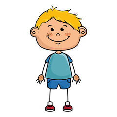 boy smiling cartoon happy face child kid  vector illustration