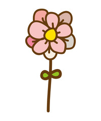 beautiful flower drawing isolated vector illustration design