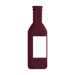 bottle beverage of wine with white label. alcohol drink. vector illustration