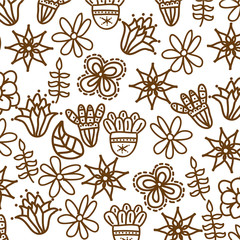 beautiful flower pattern drawing isolated vector illustration design