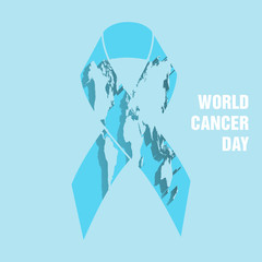 World map picture with sign of Cancer