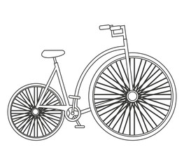 Fototapeta na wymiar bicycle vehicle drawn isolated icon vector illustration design