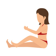 avatar woman girl wearing red swimsuit vector illustration