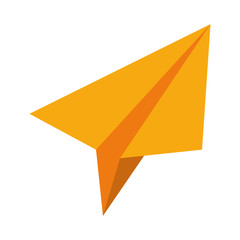 yellow paperplane fly plane creative icon. vector illustration