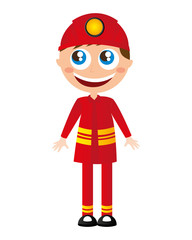 man firefighter character comic avatar vector illustration design