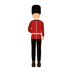 avatar british guard man. london symbol cartoon. vector illustration