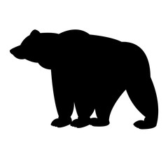 Bear goes vector illustration isolated black silhuette