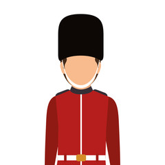 avatar british guard man. london symbol cartoon. vector illustration