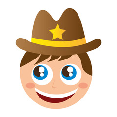 sheriff character comic law vector illustration design
