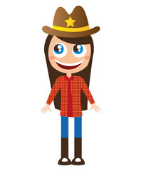 sheriff character comic law vector illustration design