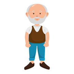 avatar senior man with beard. cartoon old person. vector illustration  
