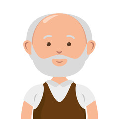 avatar senior man with beard. cartoon old person. vector illustration  