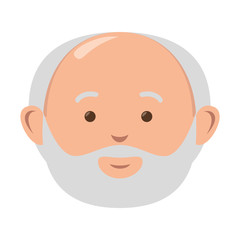 avatar senior man with beard. cartoon old person. vector illustration  