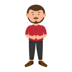 avatar man cartoon wearing casual clothes. vector illustration