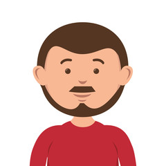 avatar man cartoon wearing casual clothes. vector illustration