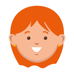 avatar adult face woman cartoon wearing pink shirt. vector illustration