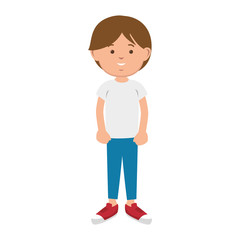 avatar little boy  smiling and wearing casual clothes  kid cartoon. vector illustration