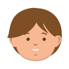 avatar little boy face smiling kid cartoon. vector illustration