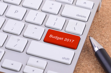 Business concept: computer keyboard  with Budget 2017 word