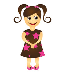 girl little kid cute character vector illustration design