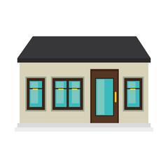 modern house real estate building property. exterior front view. vector illustration